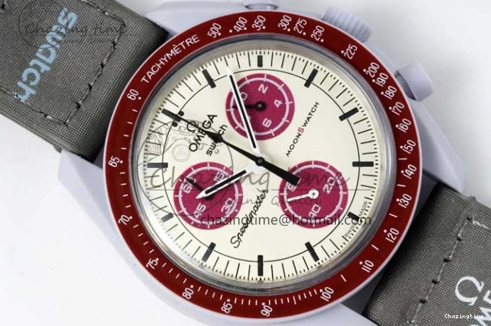 1229 Speedmaster Misson To Pluto 1:1 Best Edition Gray Dial On Nylon Strap Quartz TravelReady 7858